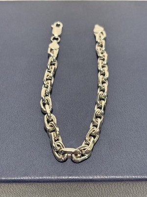 8  STERLING SILVER CABLE ANCHOR LINK BRACELET 6MM 19.9G HEAVY 925 RHODIUM FINISH