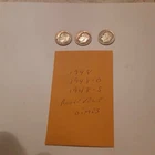 Lot of 3 Roosevelt Dimes 1948, 1948-D, 1948-S Average Circulated 90% Silver