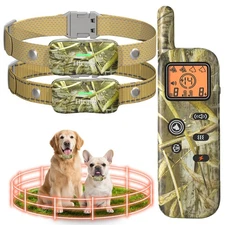 Wireless Dog Fence System for 2 Dogs Electric Fences for Dogs Training Collar...