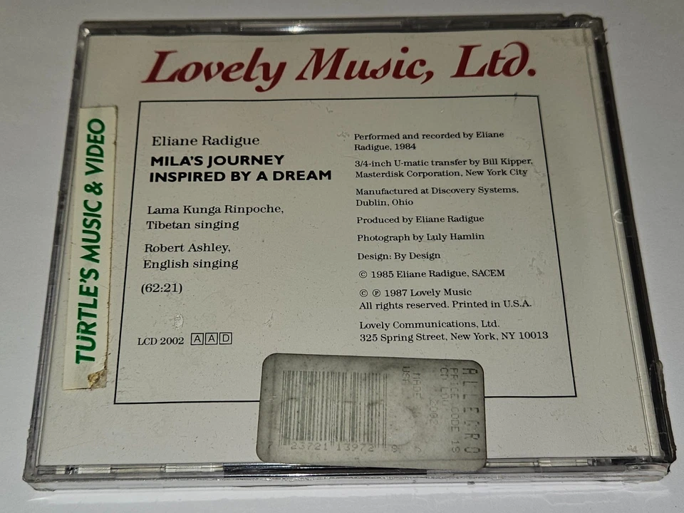 Eliane Radigue "Mila's Journey Inspired By A Dream" CD 1987 Lovely *NEW/SEALED* - Image 2 of 3