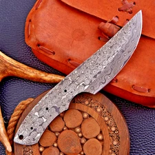 FULL TANG CUSTOM HANDMADE FORGED DAMASCUS STEEL HUNTINIG KNIFE BLANK BLADE 2937