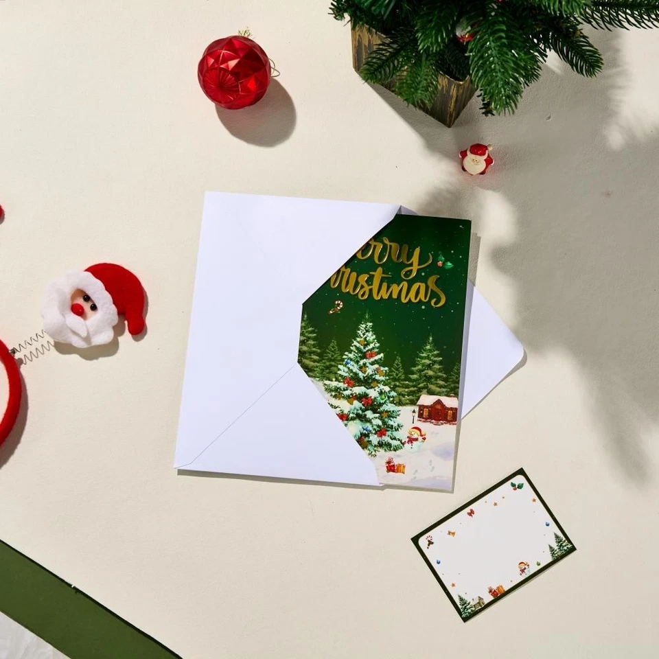 3D Pop-Up Christmas Card with Music & LED Lights | Winter Wonderland Village - Image 4 of 4