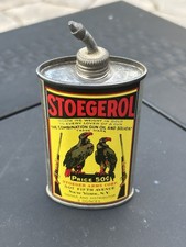 Vintage Stoeger Arms Corp Stoegerol Gun Oil Tin Can Bottle & Lead Cap