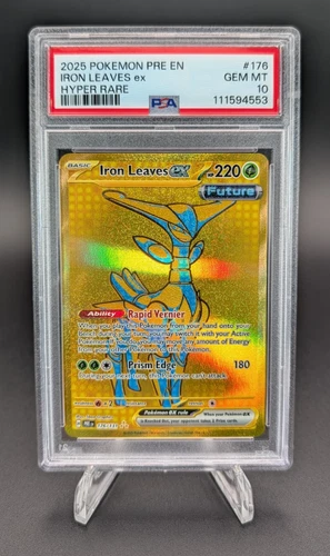 Iron Leaves ex 2025 Pokemon Prismatic Evolutions English Hyper Rare #176 PSA 10
