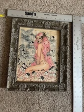 Relmartist / Relm Unkown Title on paper framed Original drawing / acrylics