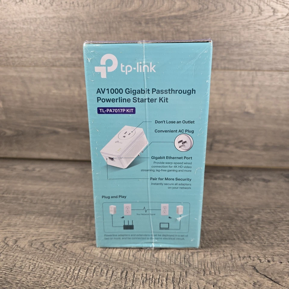 TP-Link AV1000 Gigabit Passthrough Powerline Starter KIT TL-PA7017P - New Sealed - Image 4 of 4