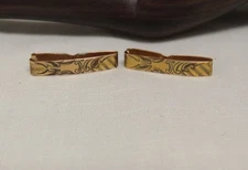 Antique Gold Filled Lingerie Clips Hand Engraved Makers Mark