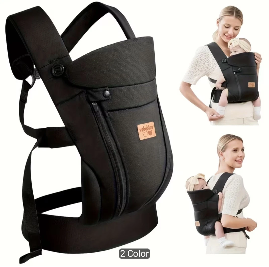 BABY BLACK CARRIER NEWBORN TODDLER WRAP CARRIER HANDS FREE BABY SITTING SUPPORT