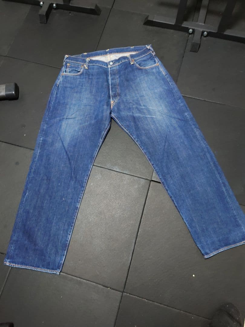 Evisu Jeans Indigo W44/L35 Rare Big Size Baggy 5-Pocket Made in