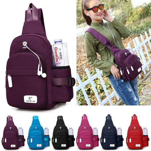 Hombres Mujeres Bandolera Hombro Bolso de eslinga de ciclo de pecho Mochila  de viaje diario cf | eBay