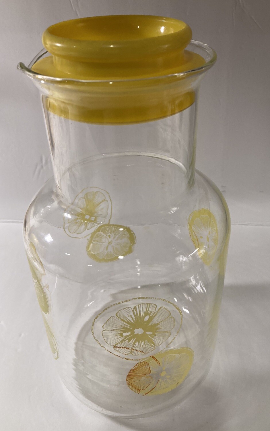 Vintage Pyrex 3520 Glass Juice Pitcher Carafe Oranges Lemons 2 Quart ...