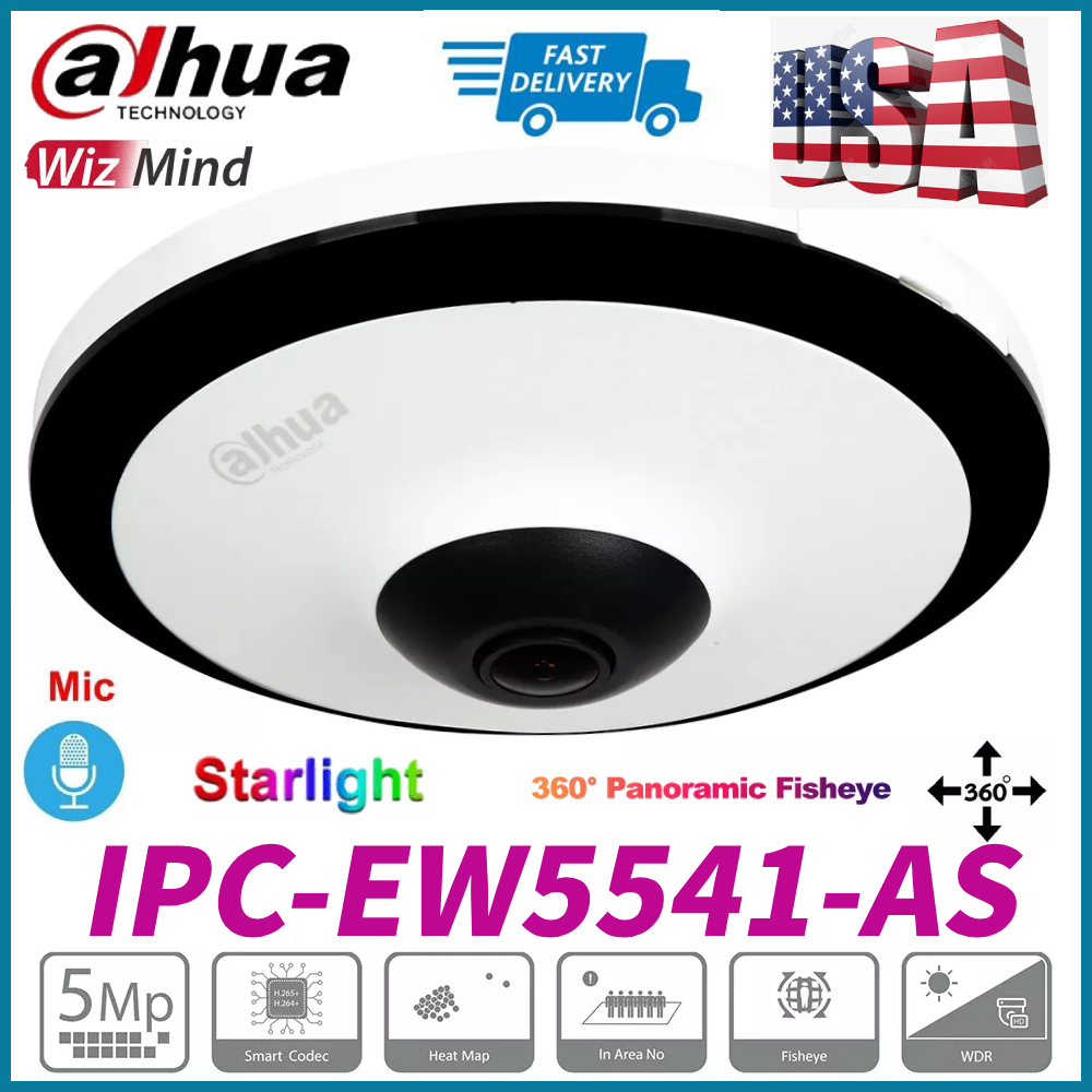 Dahua IPC-EW5541-AS 5MP AI WizMind Panoramic IP Camera with Built-in Mic