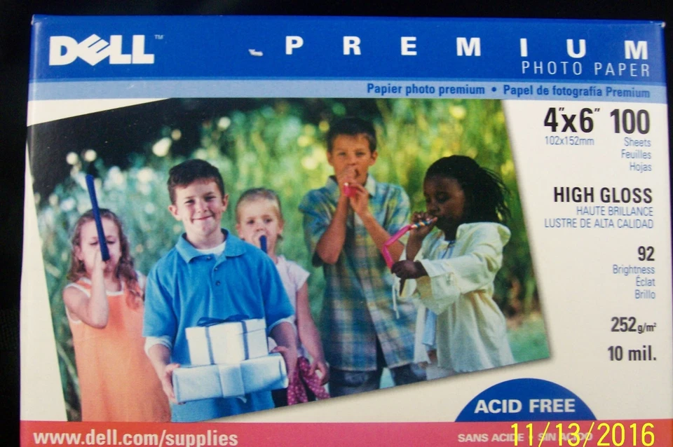 Dell Premium Photo Paper 4"x6" 100 Sheets High Gloss 92 Brightness New Sealed - Image 3 of 4