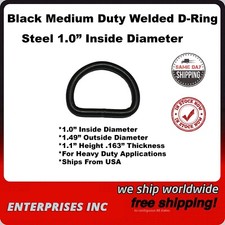 Dee Rings D-Ring 1.00" Inside Diameter Black Steel Welded Medium Duty USA SELLER