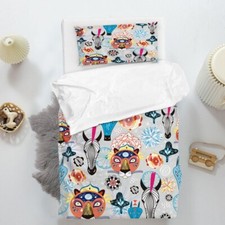 3D Animals Head Floral Cartoon Quilt Cover Set Duvet Cover Bedding Pillowcases
