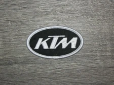 KTM Racing Black & Gray Embroidered Iron On Patch 2.75" x 1.5"