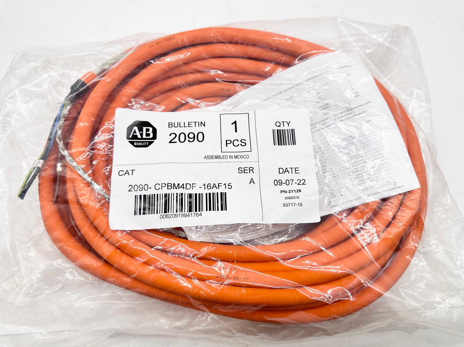 Allen-Bradley 2090-CPBM4DF-16AF15 SER.A Power And Feedback Cable, 15M