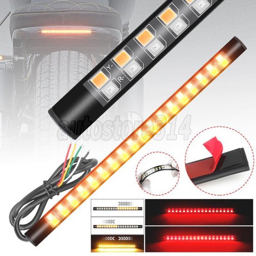 Flexible 36 LED Motorcycle Strip Light Tail Brake Stop Flowing Turn Signal 3IN1 - Picture 8 of 15