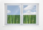 Fensterfolie Fensterbild Bambuswald blau