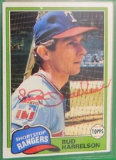 Bud Harrelson Texas Rangers 1981 Autographed Card
