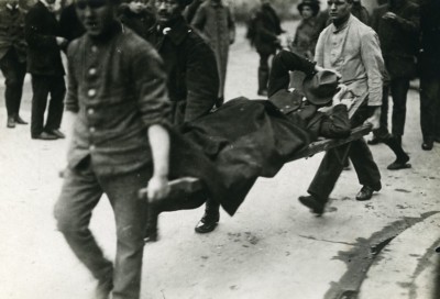 Deutschland Spartakistenaufstand Arbeiterprotest altes Foto Trampus 1919