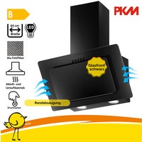 Pkm Dunstabzugshaube 60Cm Glas Schwarz Kopffrei Led SchräGhaube Abluft Umluft
