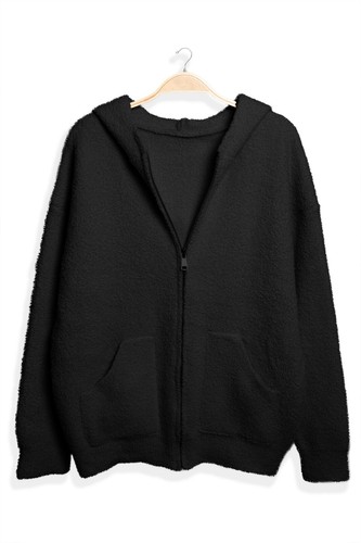 Sudadera con capucha ComfyLuxe color liso con cremallera - Imagen 11 de 21