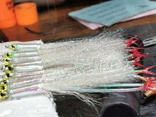 10x BASS 1/0 11CM Saltwater flies sandeel SUPER V TAIL surf candy lures fly NEW