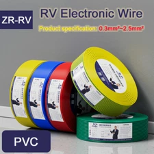 Copper Core RV Electronic Wire 0.3mm²~2.5mm² Single-core Soft Wire Household