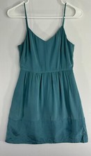 Madewell Silk Dress Camisole Women's Spaghetti Strap Teal 100 Silk size 0