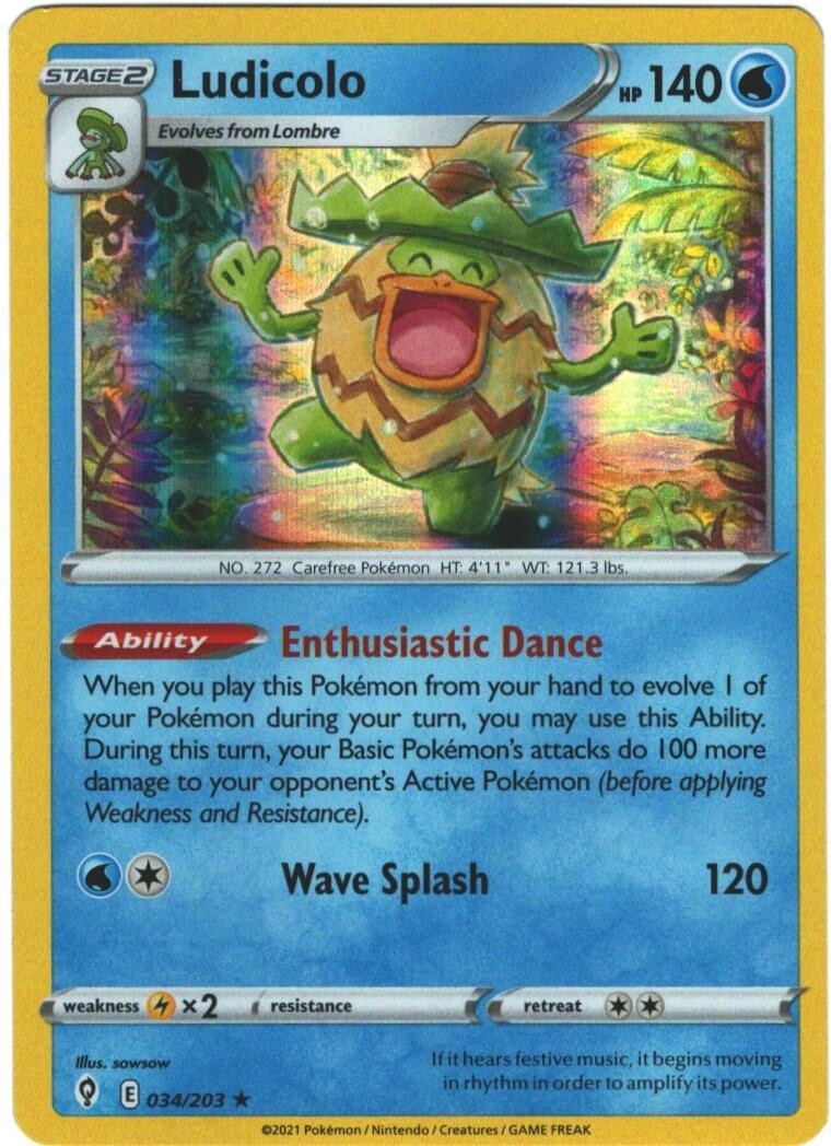 Ludicolo 34/236 Evolving Skies Holo Rare Pokemon Card Pokémon TCG 034