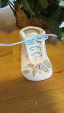 Vintage Pelican Brand Baby s Baby Shoe Lace Up Blue Bootie Porcelain