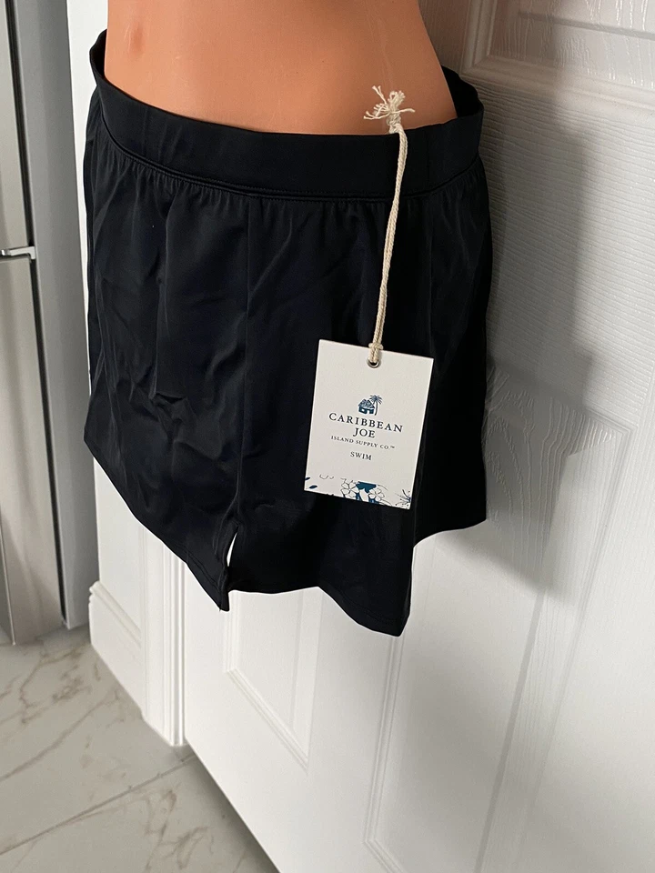 Parte inferior de natación Caribbean Joe talla 12 negra con falda nueva con etiquetas Foto 2 de 4