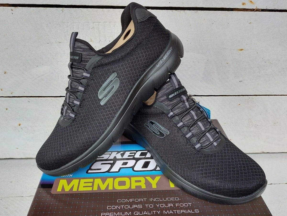Men's Skechers 52811 Summits Black Lightweight Slip On Trainers