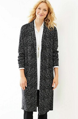 J. Jill LUXURIOUS & STYLISH HUDSON JACQUARD TOPPER Jacket Cardigan Duster Medium