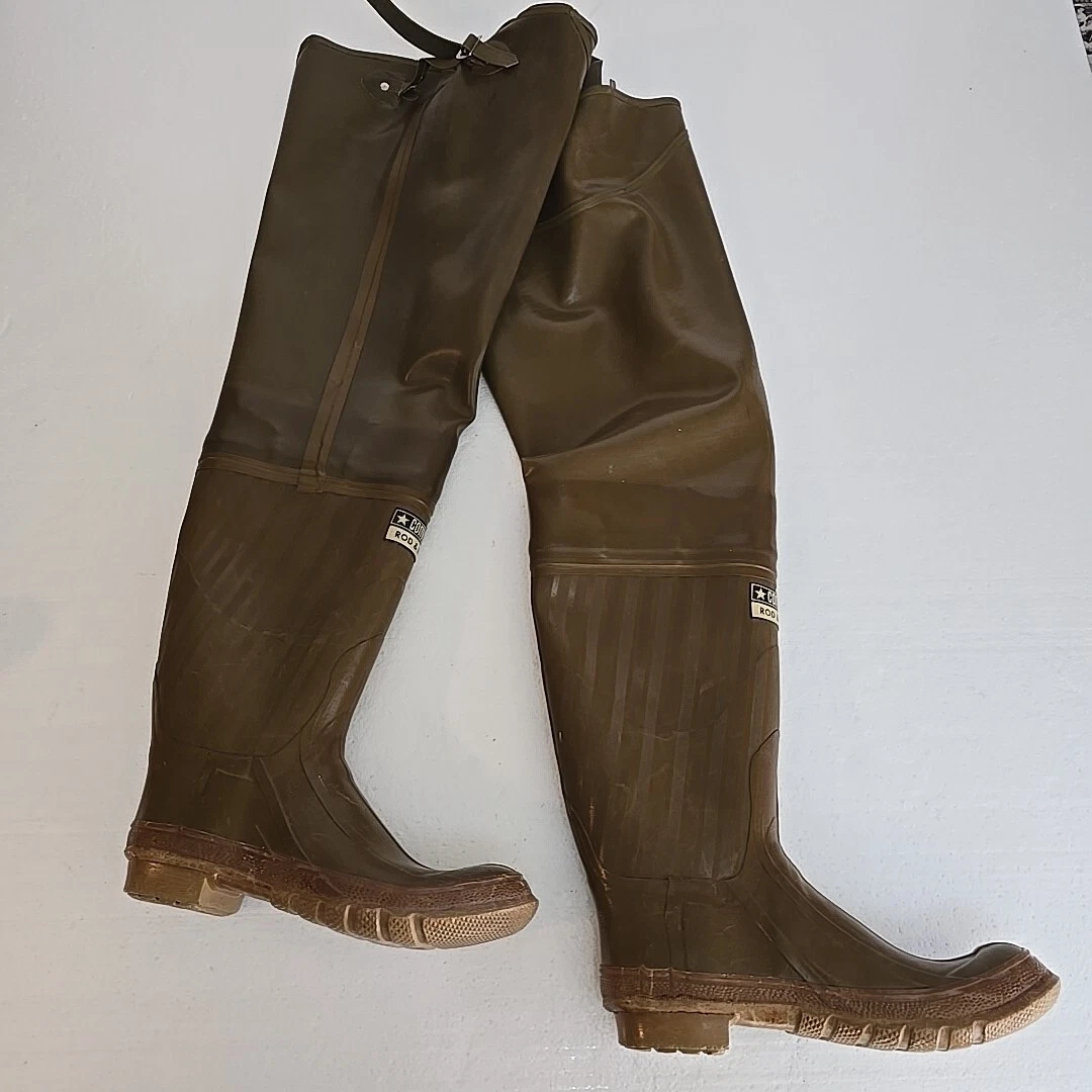 Vintage Converse Rod & Reel Rubber Fly Fishing Hip Boots Waders Womens sz 6 1968