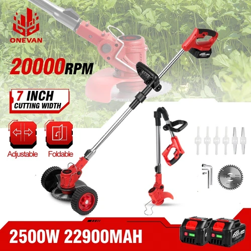 Für Makita 18V Akku Rasentrimmer Elektro Freischneider Motorsense Mit Rad 2 Akku - Bild 1 von 16