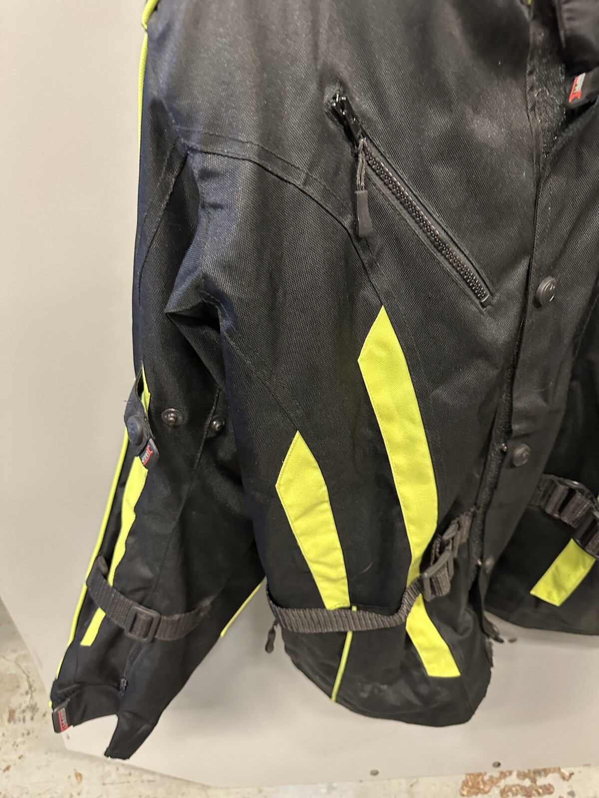 GearX Motorcycle Jacket 4XL Black/ Hi via With Inner Lining eBay