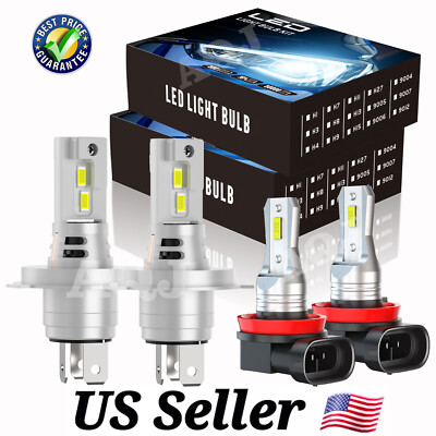 For Toyota Yaris iA 2017-2018 H4 H11 LED Headlight Hi/Lo + Fog Light 4 ...