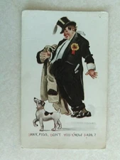 D1267 Postcard Cartoon Drunk Comic 1911 Shay Fido Don't you know Papa