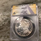 1882-S Silver Morgan Dollar MS63 Obverse Is Proof Like