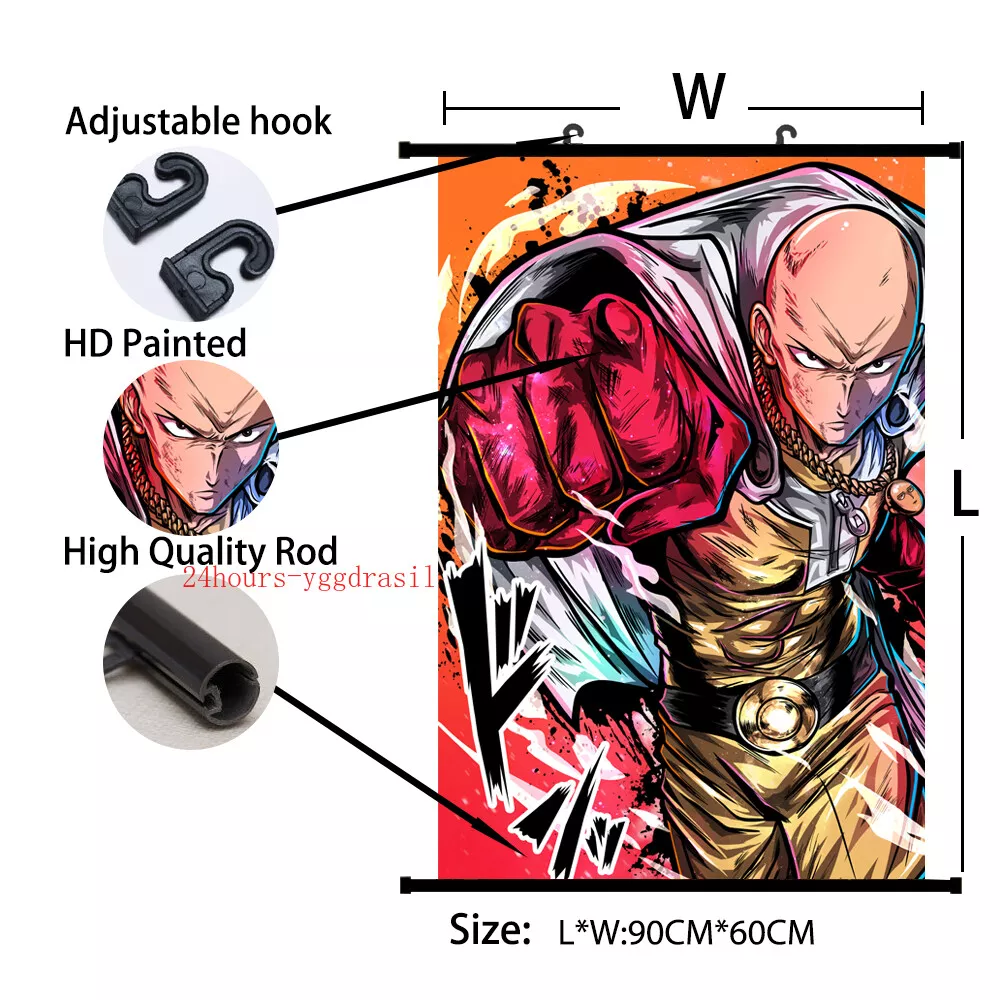 Saitama One Punch Man Hero Manga Anime Poster Canvas Art Prints