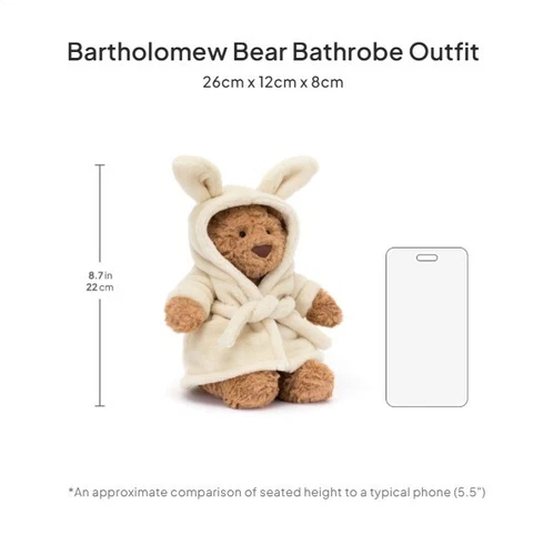 NWT Jellycat Bartholomew Bear Bathrobe Outfit Cuddly Toy With Dust Bag - Bild 4 von 6