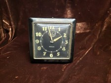 Mid Century Westclock Vintage Windup Cordless Alarm Clock Black MADE IN THE USA