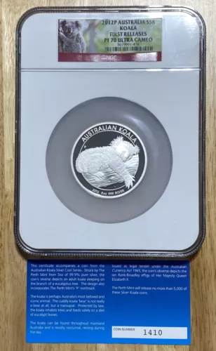 2012 P Australia Koala $8 5 Oz Silver NGC PF70 Ultra Cameo First Releases JSCMM