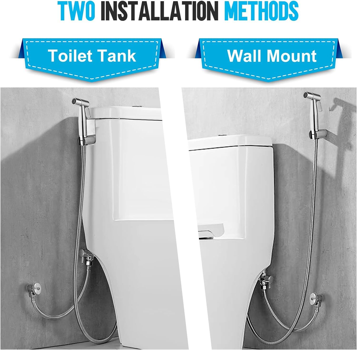 Handheld Bidet Sprayer Set for Toilet Stainless Steel Hand Jet without