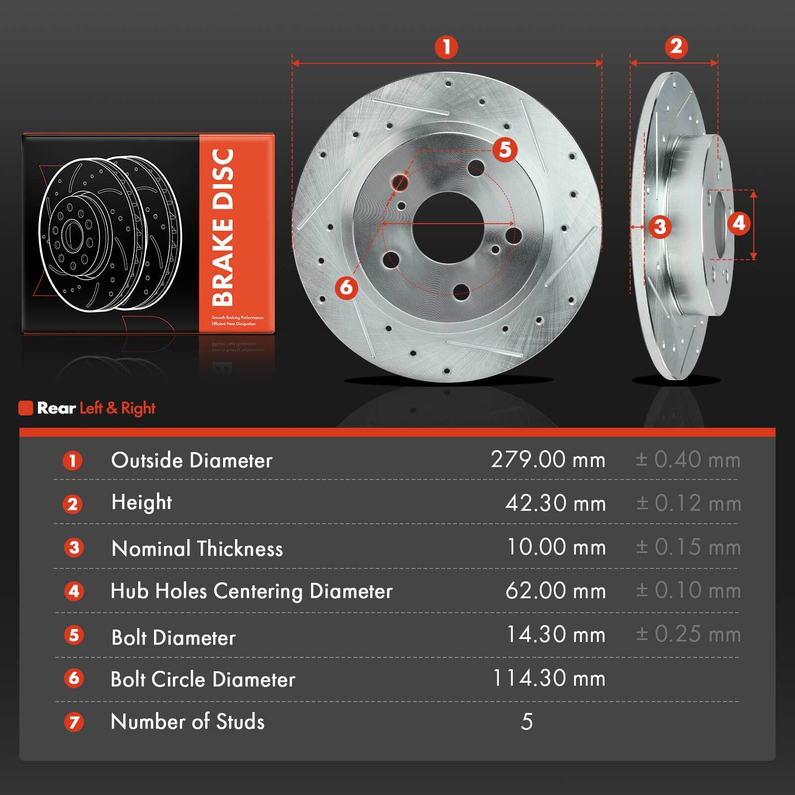 2x Drilled Brake Rotor for Scion tC 2011 2012 2013 20142016 L4 2.5L