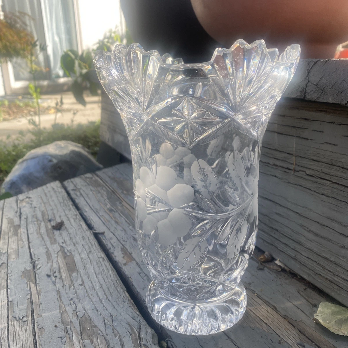 Frosted Glass Vase In Antique Glass Vases for sale | eBay