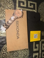 Sekonda Ladies Rose Gold Crystal Bezel Bracelet Watch BNWT Gift Box