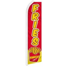 Fries Advertising Swooper Feather Flutter Flag Concessions Food 100D